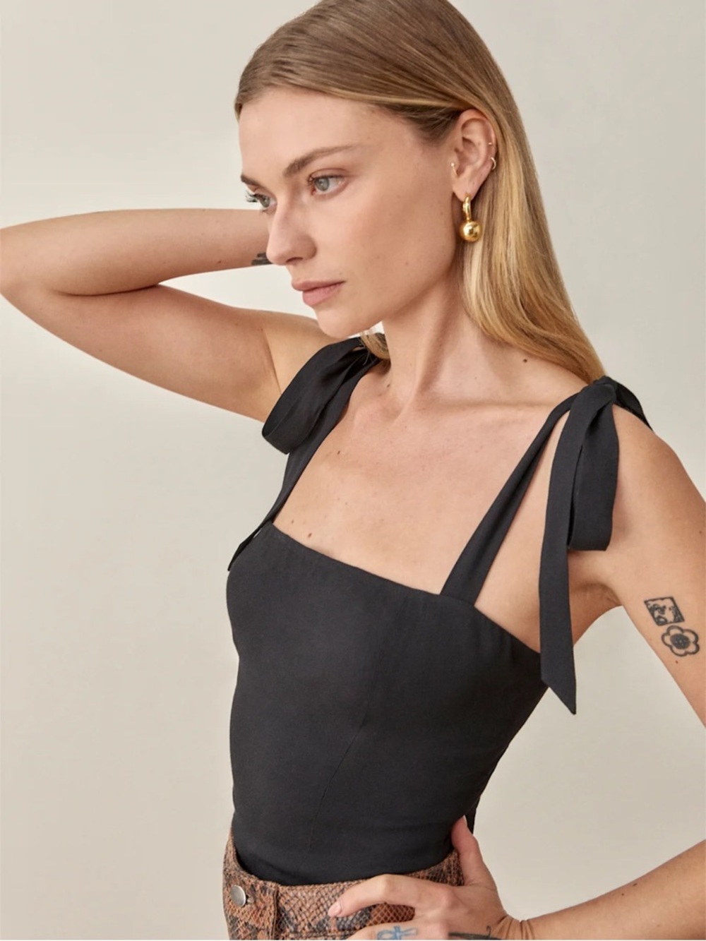Reformation Ellora Top Black Size 10